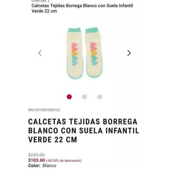 Casaideas Kids Shearling Knit Slipper Socks Size 22CM Green Chevron Rainbow - Picture 3 of 5